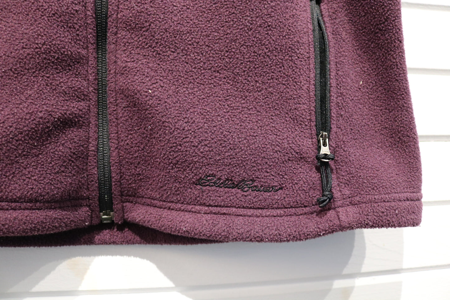 Eddie-Bauer Fleece Vest | Vintage 2000s Full-Zip Outdoor Layer | Maroon Classic