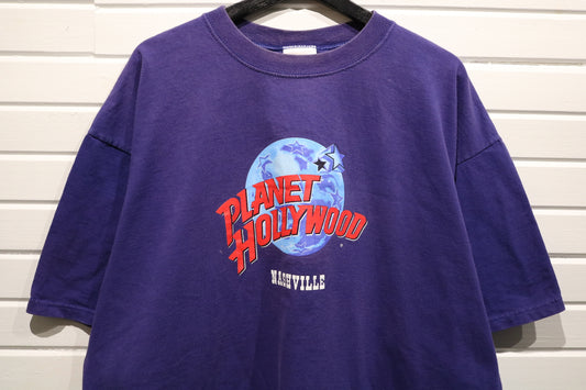 Planet-Hollywood Nashville T-Shirt | Vintage 1990s Graphic Tee | Collectible Souvenir Apparel
