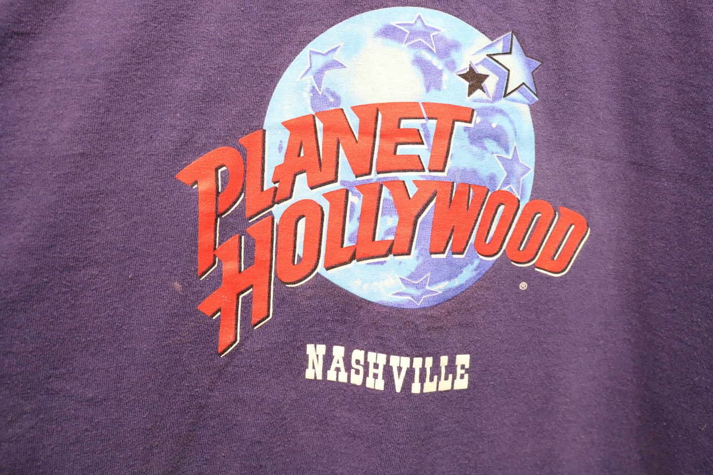 Planet-Hollywood Nashville T-Shirt | Vintage 1990s Graphic Tee | Collectible Souvenir Apparel