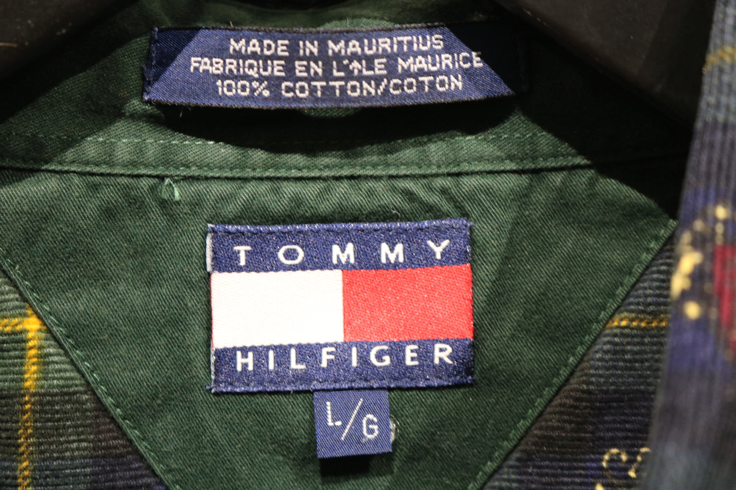 Tommy-Hilfiger Plaid Button-Up Shirt | Vintage 1990s Crest Embroidered Flannel Shirt | Men's Classic Preppy Wear