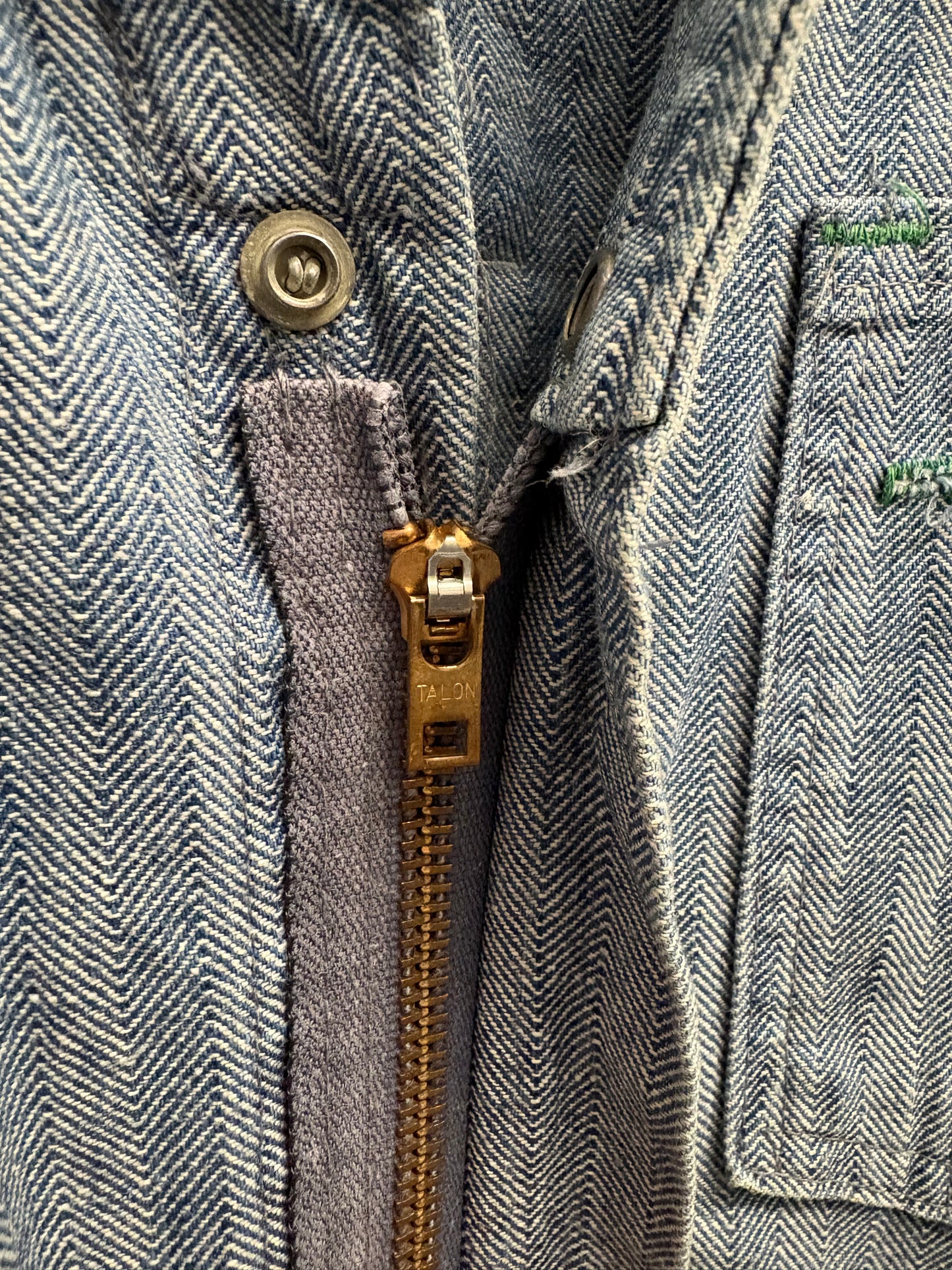 OshKosh-B’Gosh Coveralls | Vintage Herringbone Striped Denim Workwear Jumpsuit | Classic Utility One Piece