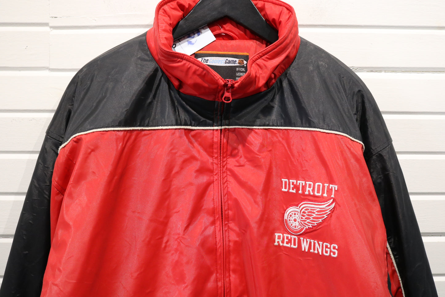 Detroit-Red-Wings NHL Jacket | Vintage 90s Embroidered Red Black Windbreaker | Retro Hockey Fan Outerwear