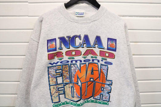 NCAA Road to the Women's Final Four Cincinnati Sweatshirt | Vintage 1990s Basketball Graphic Crewneck | Large