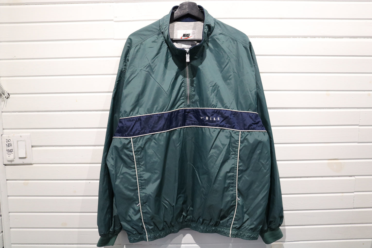 Nike Windbreaker Jacket | Vintage 90s Green Quarter-Zip Sports Jacket | Retro Athletic Outerwear