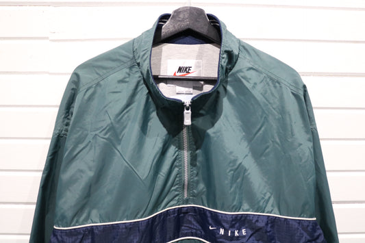 Nike Windbreaker Jacket | Vintage 90s Green Quarter-Zip Sports Jacket | Retro Athletic Outerwear