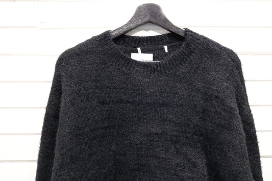 Flame Pattern Sweater | Vintage 2000s Shaggy Knit Crewneck Pullover | Blue Teal Fire Graphic Sweater