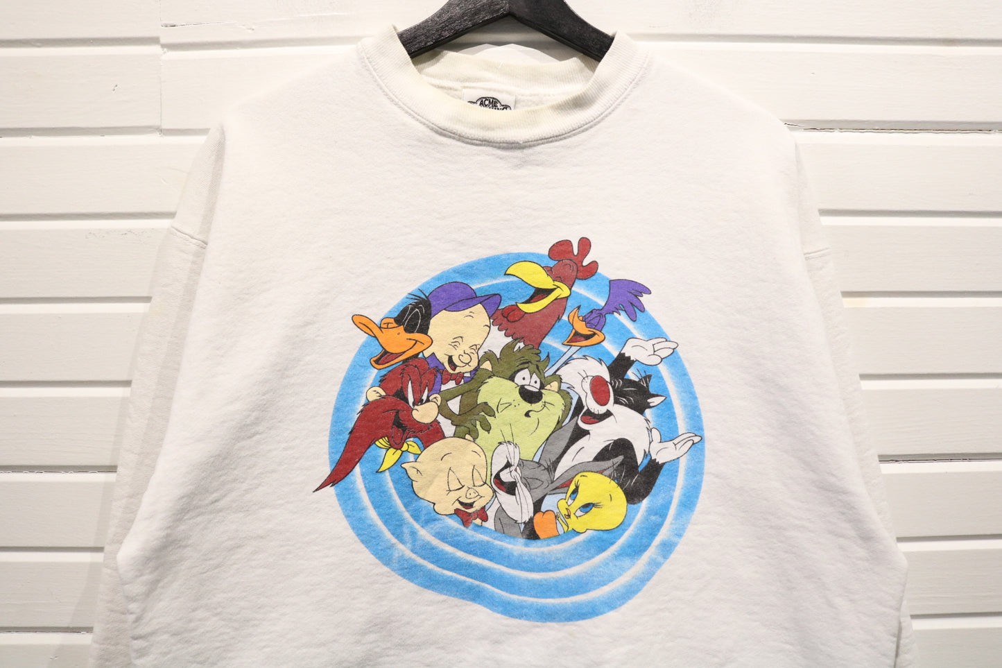 Acme-Clothing Looney-Tunes Sweater | Vintage 1990s Cartoon Character Graphic Sweatshirt | Classic Animated Pullover