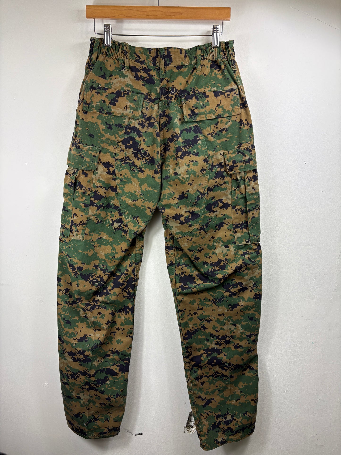 Digital Camo Cargo Pants | Vintage Military Surplus Woodland Pattern Trousers | Classic Utility Outdoor Gear