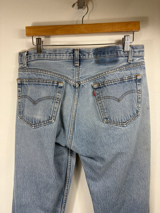 Levi's 501 Jeans | Vintage 1990s Distressed Light-Wash Denim Pants | Classic Straight Fit