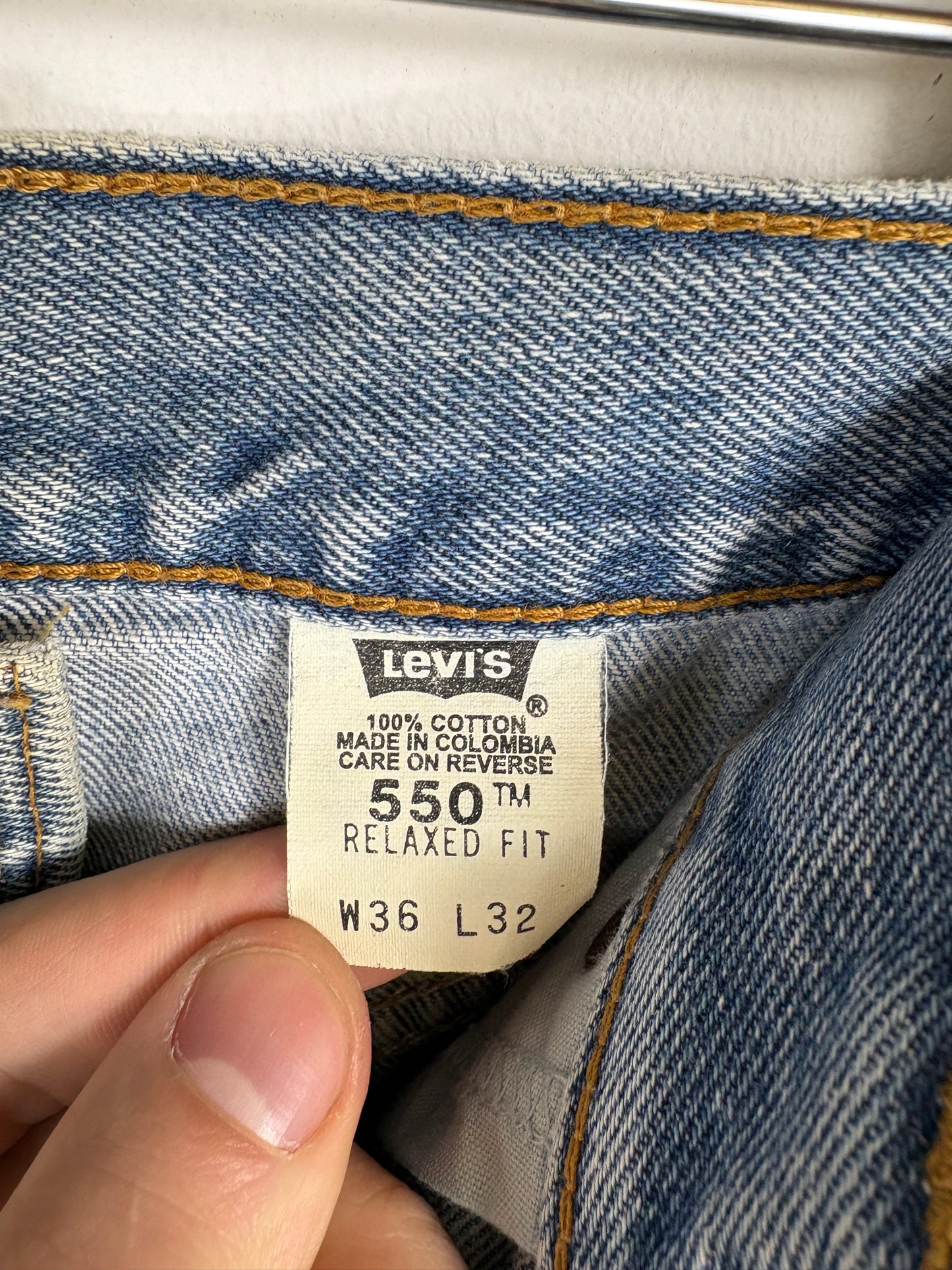 Levi's 550 Relaxed Fit Jeans | Vintage Light Wash Denim Pants | Classic 90s Straight Leg Style | Size 36x32