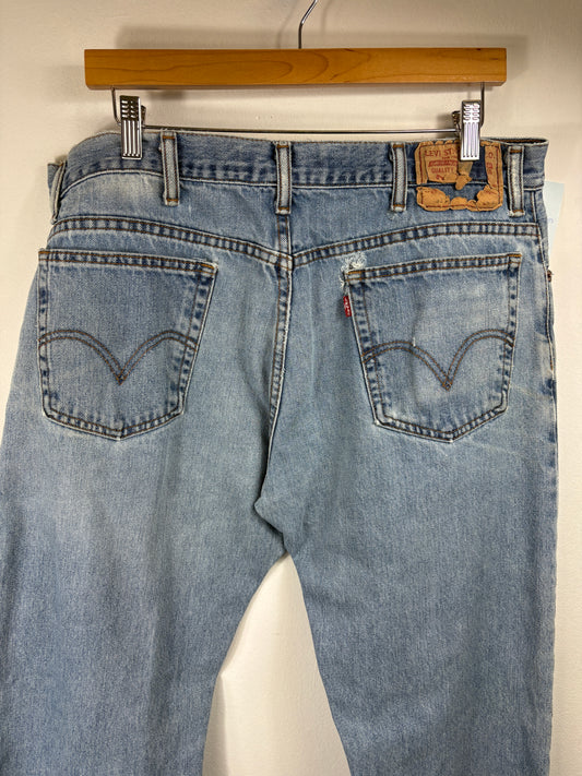 Levi's 550 Relaxed Fit Jeans | Vintage Light Wash Denim Pants | Classic 90s Straight Leg Style | Size 36x32
