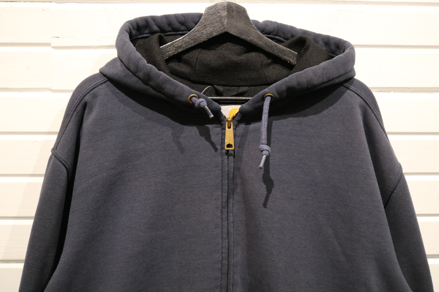 Carhartt Zip-Up Hoodie | Vintage 2000s Workwear Sweatshirt | Classic Navy Blue Full Zip