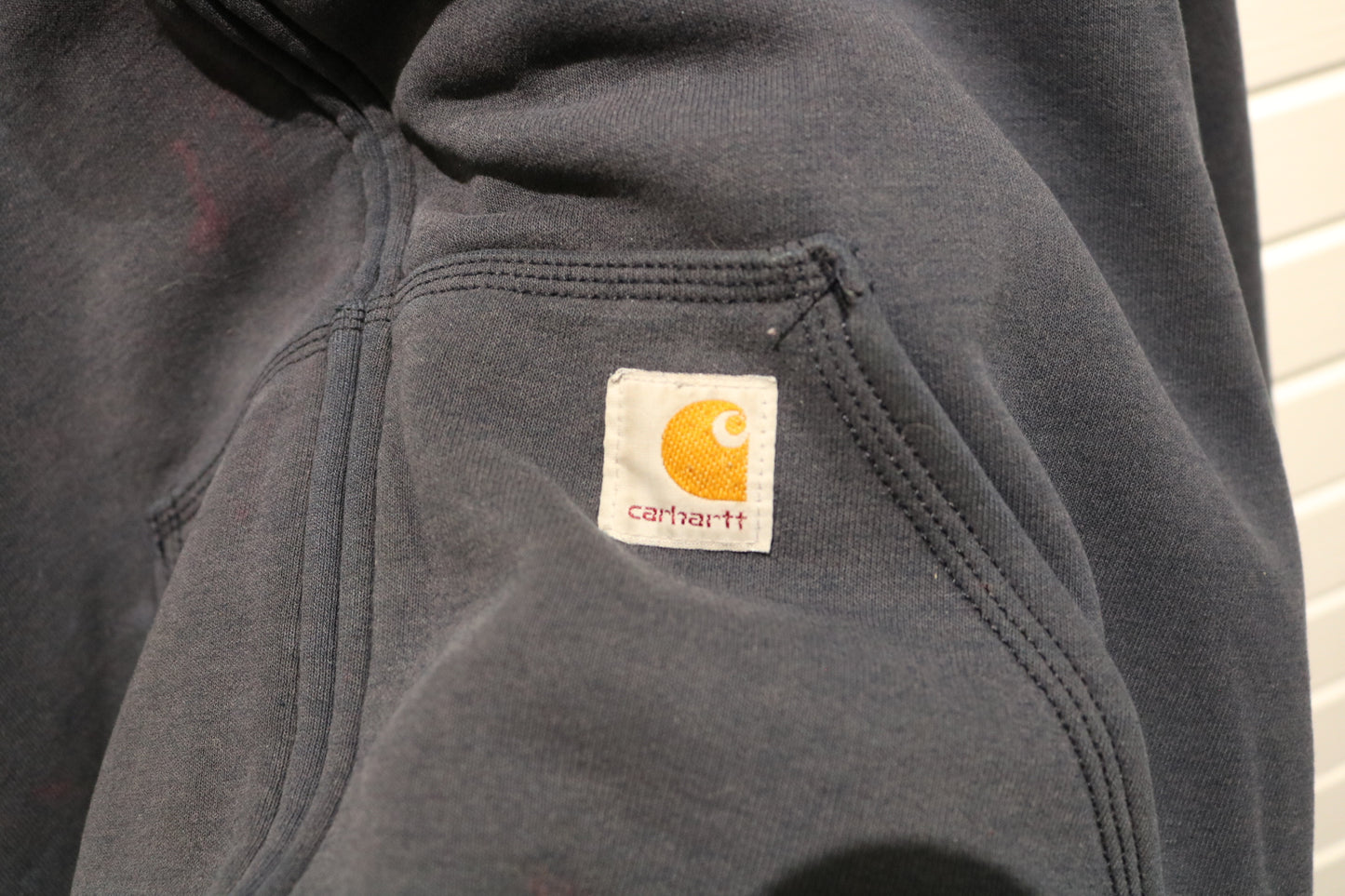 Carhartt Zip-Up Hoodie | Vintage 2000s Workwear Sweatshirt | Classic Navy Blue Full Zip