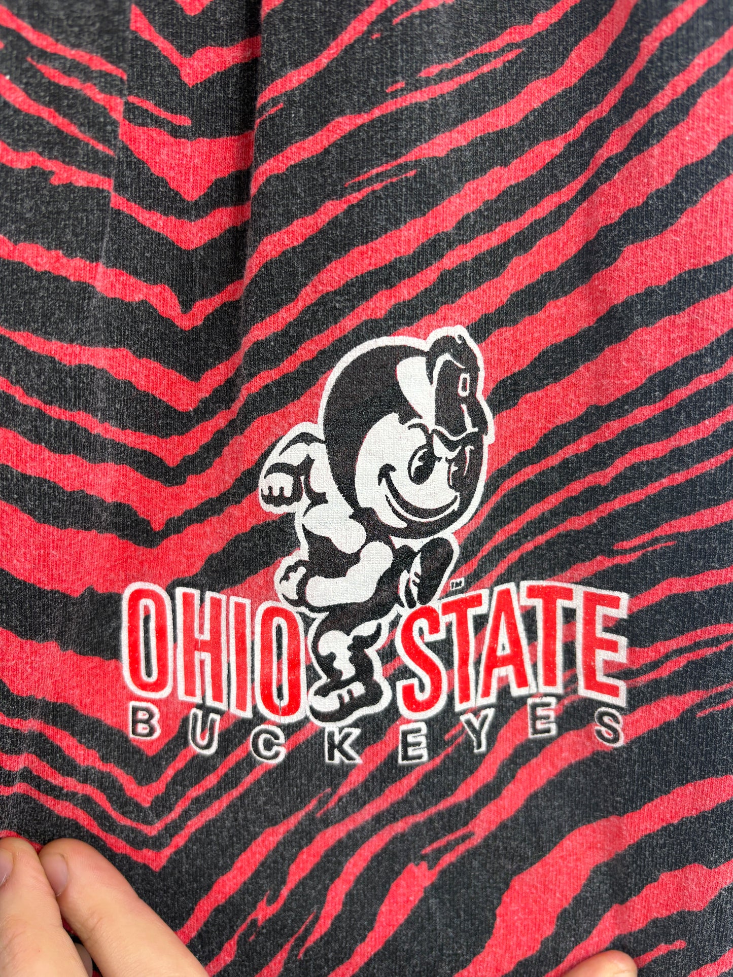 Ohio-State Buckeyes Pants | Vintage 90s Red Zebra Print Joggers | Classic College Sportswear