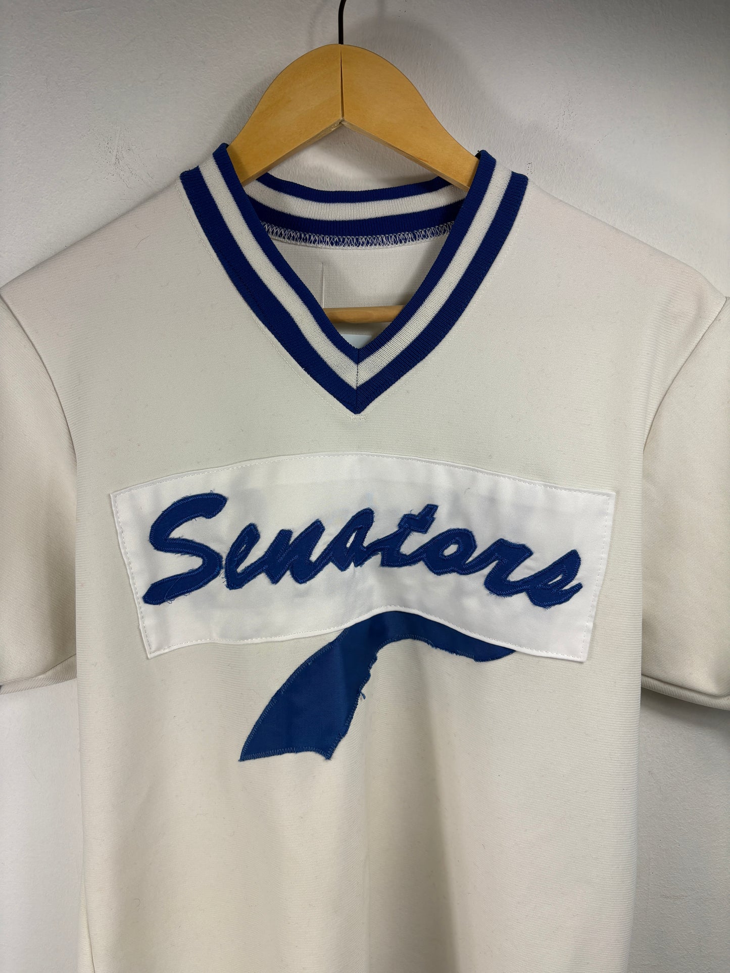 Senators Baseball Jersey | Vintage 1970s Blue-Appliqué Athletic Shirt | Classic Team Sportswear