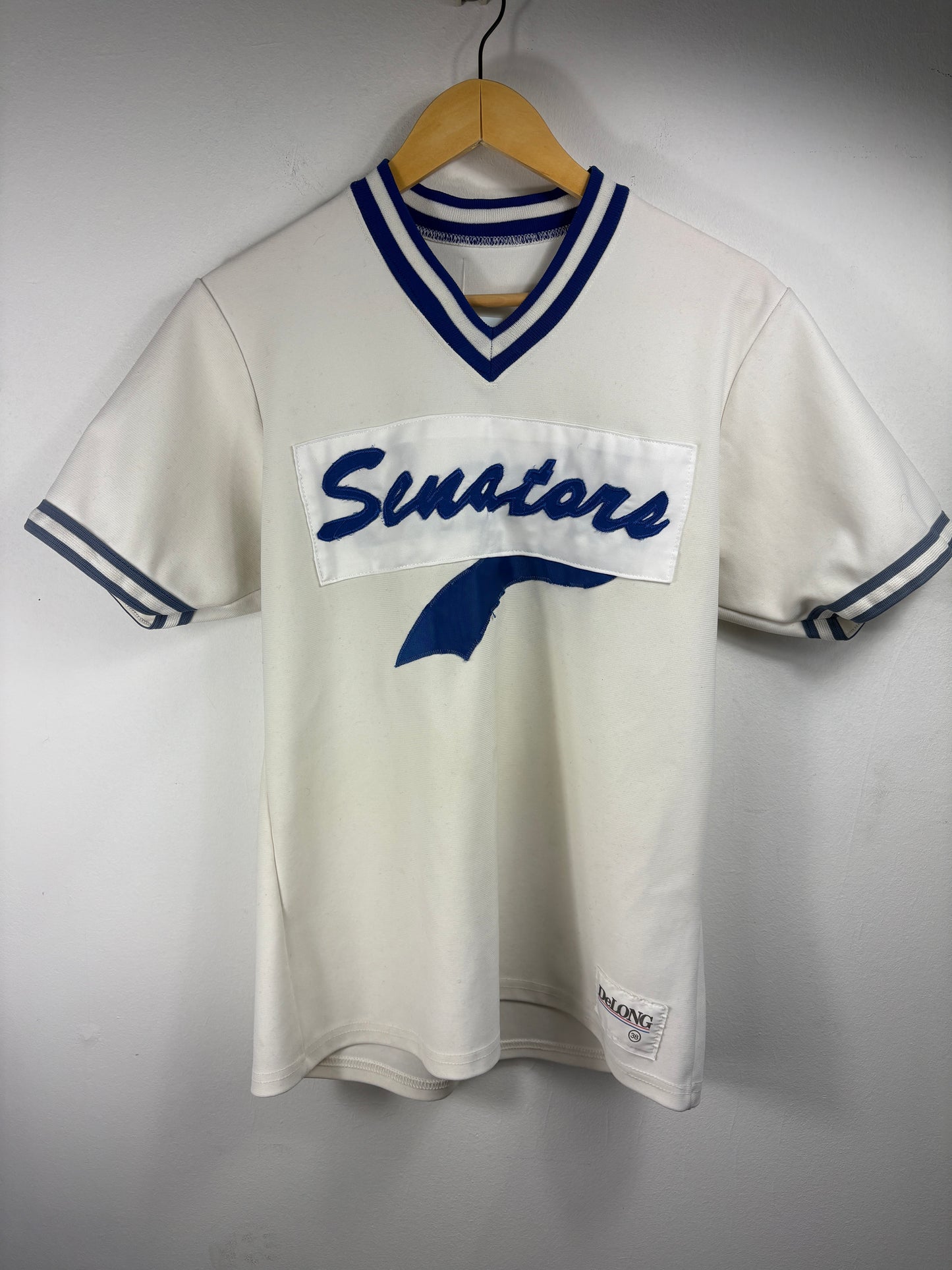 Senators Baseball Jersey | Vintage 1970s Blue-Appliqué Athletic Shirt | Classic Team Sportswear