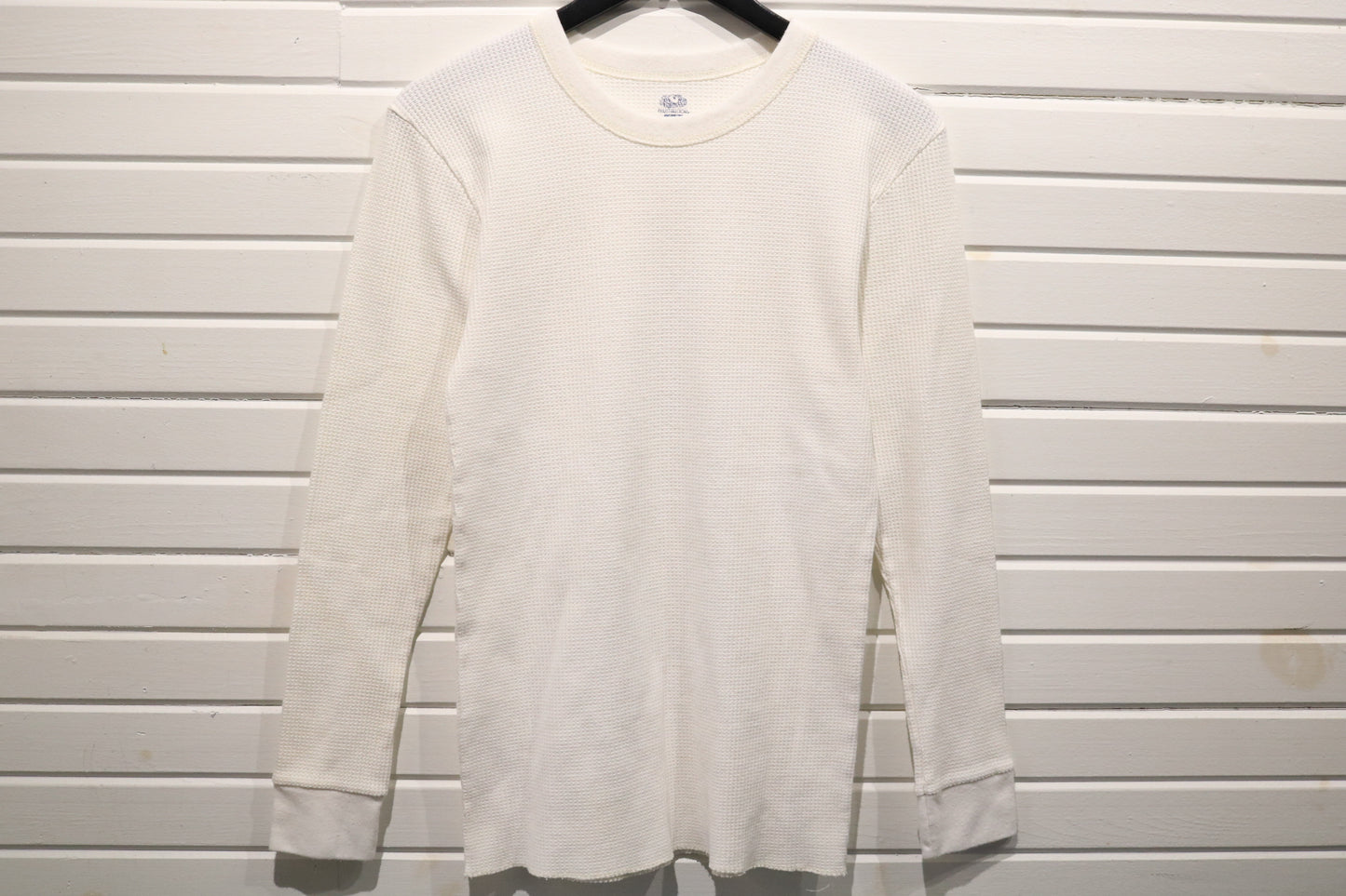 Fruit-of-the-Loom Thermal Waffle Knit Shirt | Vintage Long Sleeve Crewneck Thermal Top | Classic White Layering Shirt
