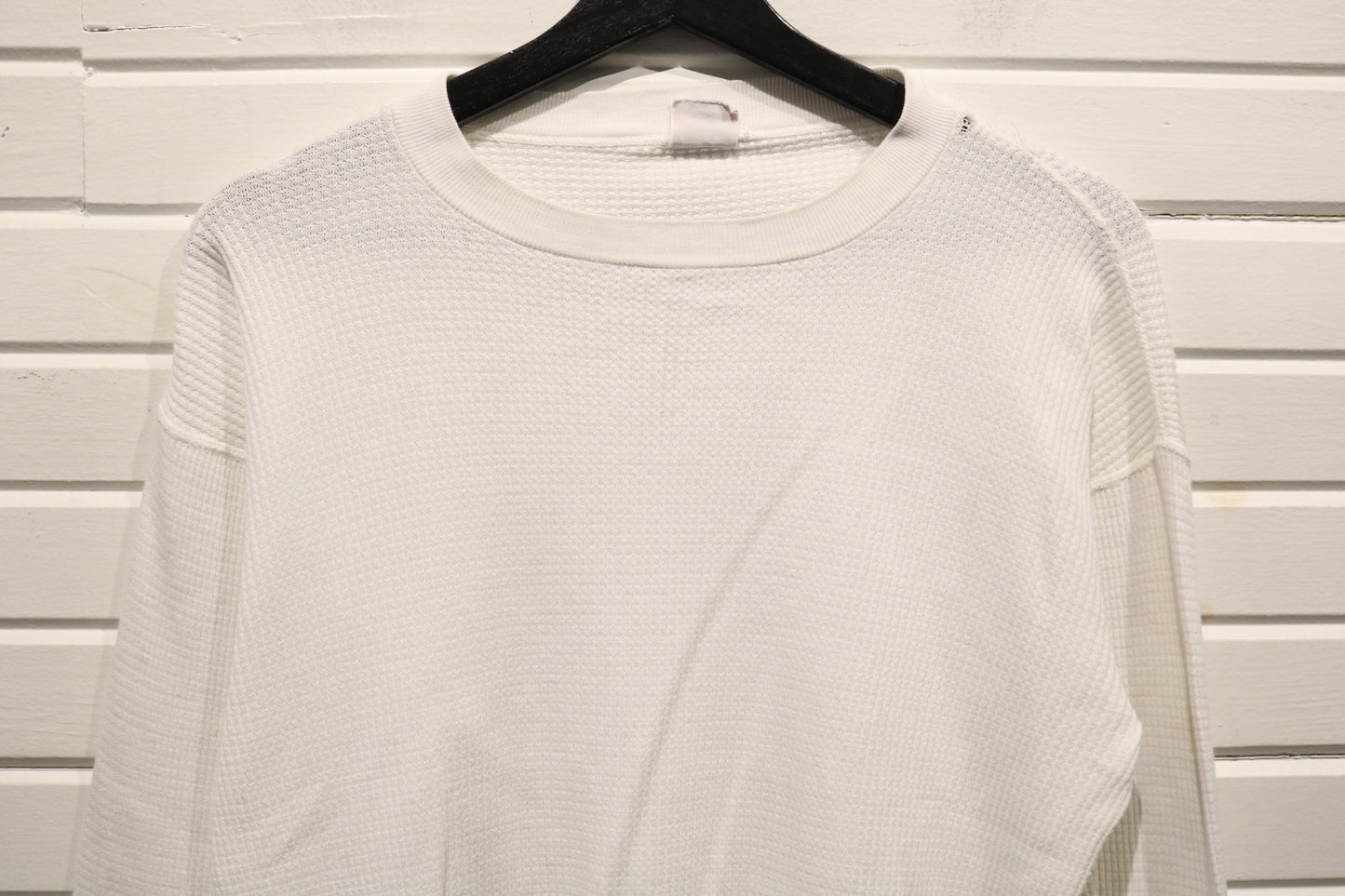 Jones-Celotherm Thermal Shirt | Vintage 80s Waffle Knit Long Sleeve Top | Classic White Layering Tee