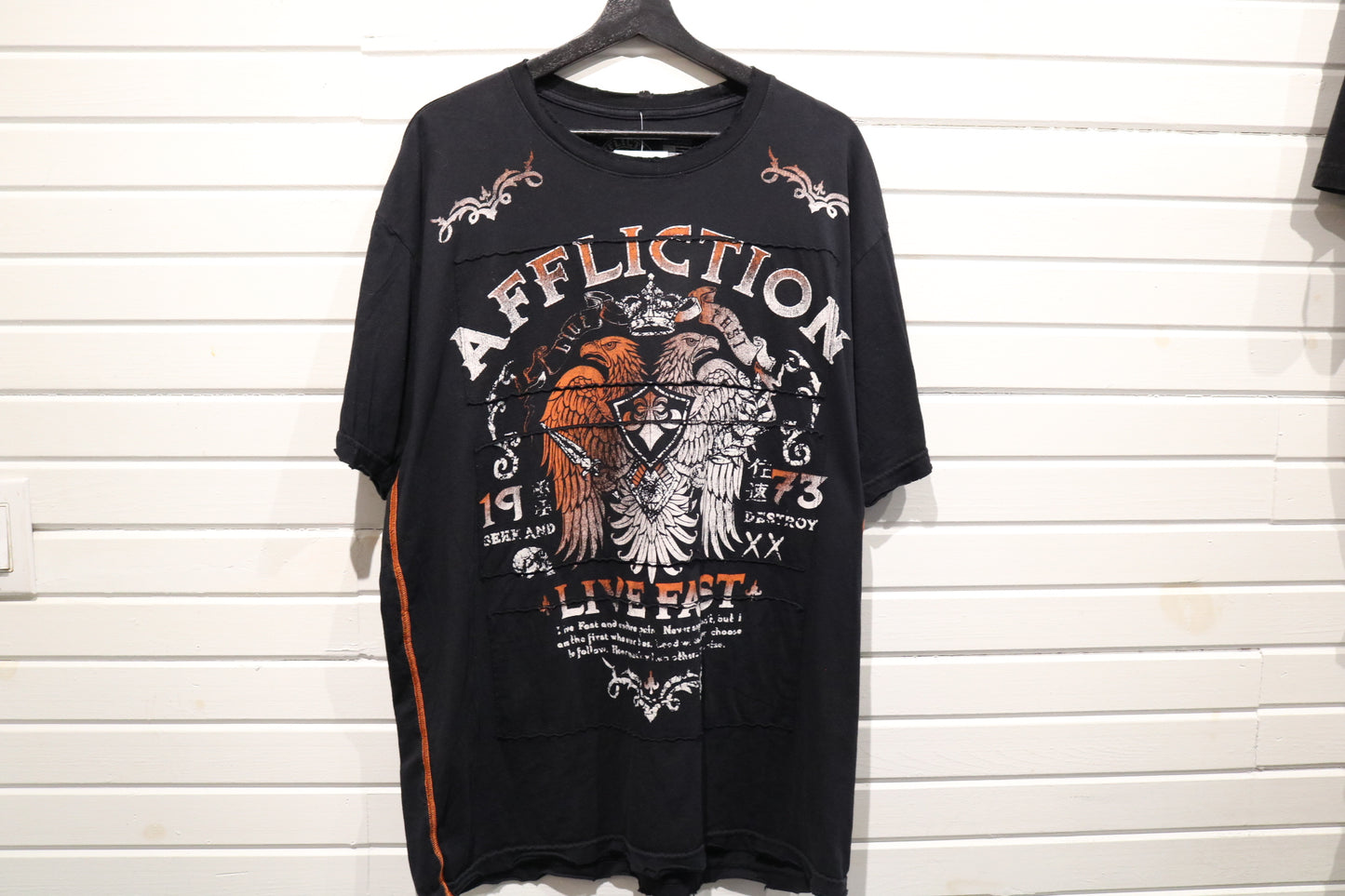 Affliction T-Shirt | Vintage Distressed Graphic Eagle Tee | Seek And Destroy Men's Casual Wear