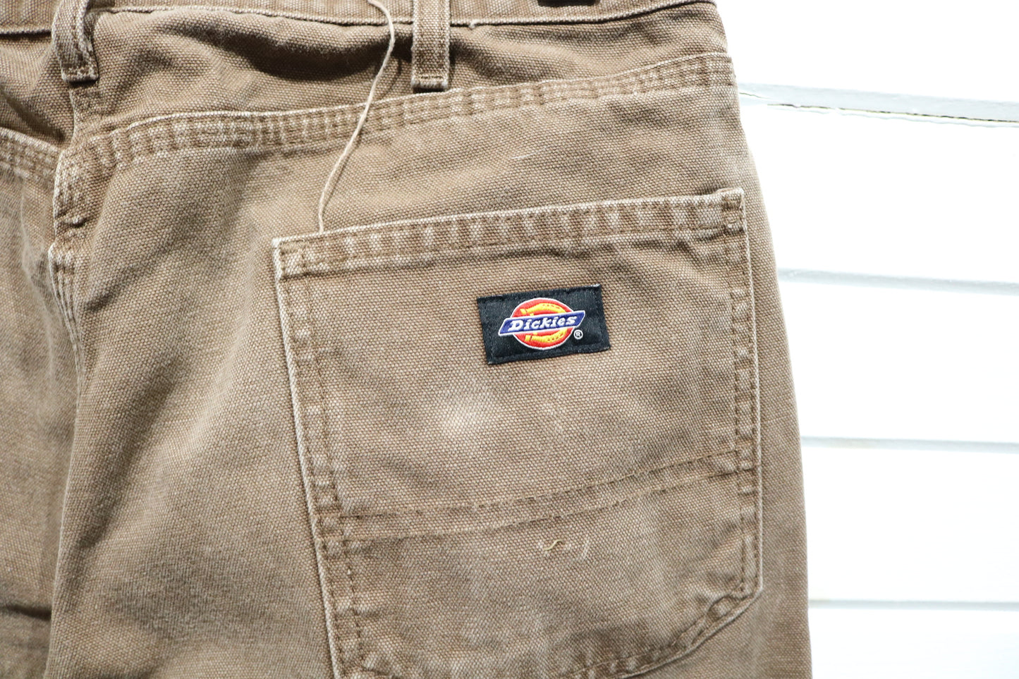 Dickies Carpenter Pants | Vintage Workwear Utility Canvas Trouser | Distressed Brown Pants