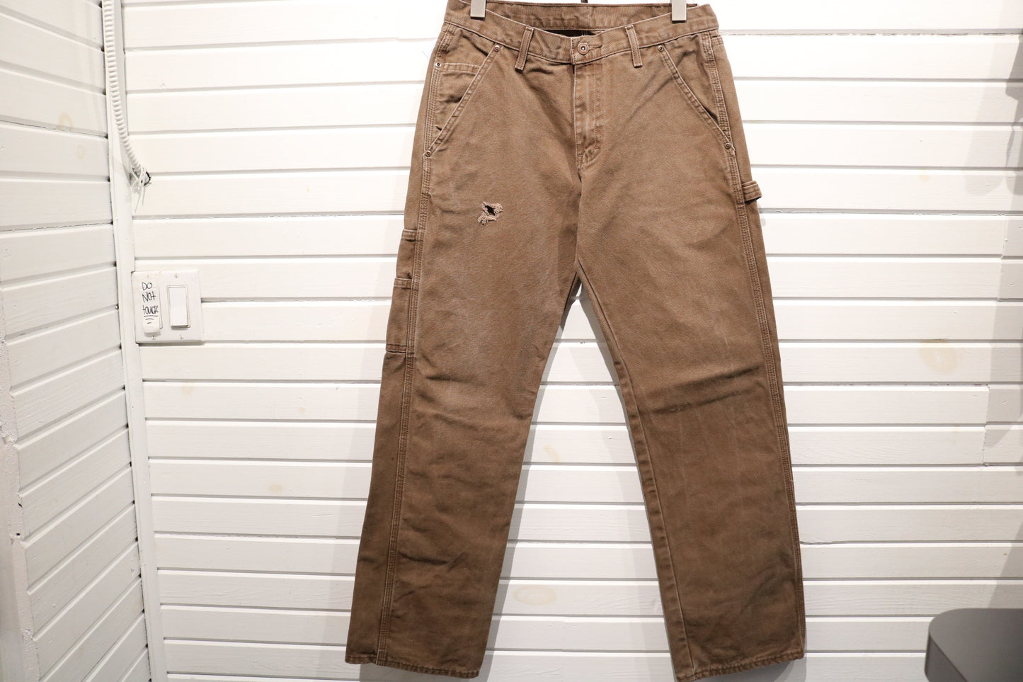 Dickies Carpenter Pants | Vintage Workwear Utility Canvas Trouser | Distressed Brown Pants