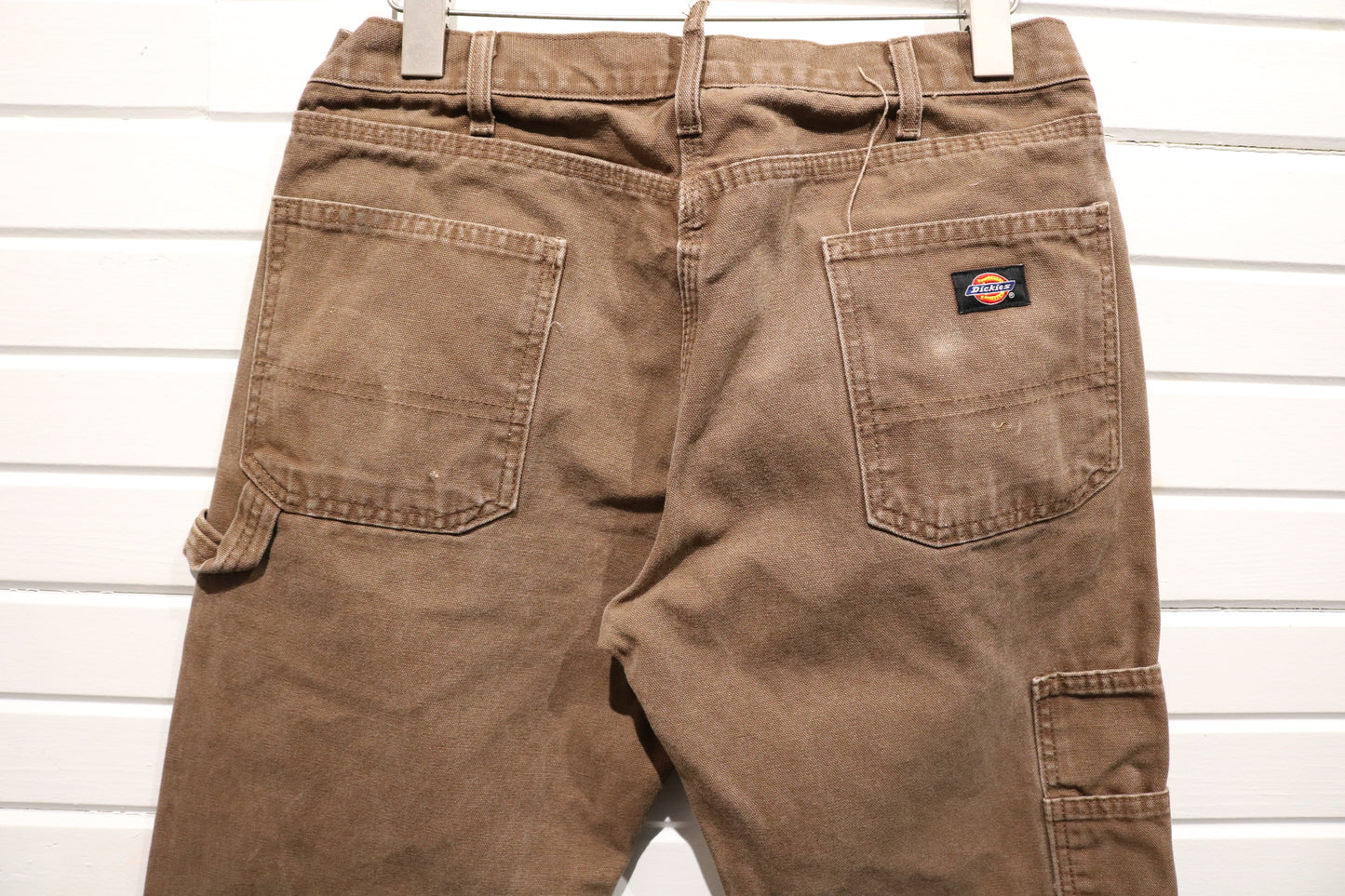 Dickies Carpenter Pants | Vintage Workwear Utility Canvas Trouser | Distressed Brown Pants