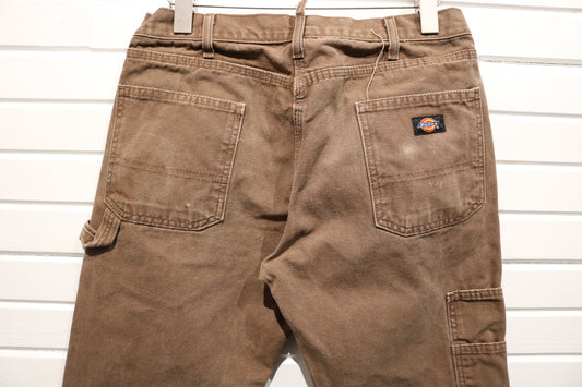 Dickies Carpenter Pants | Vintage Workwear Utility Canvas Trouser | Distressed Brown Pants