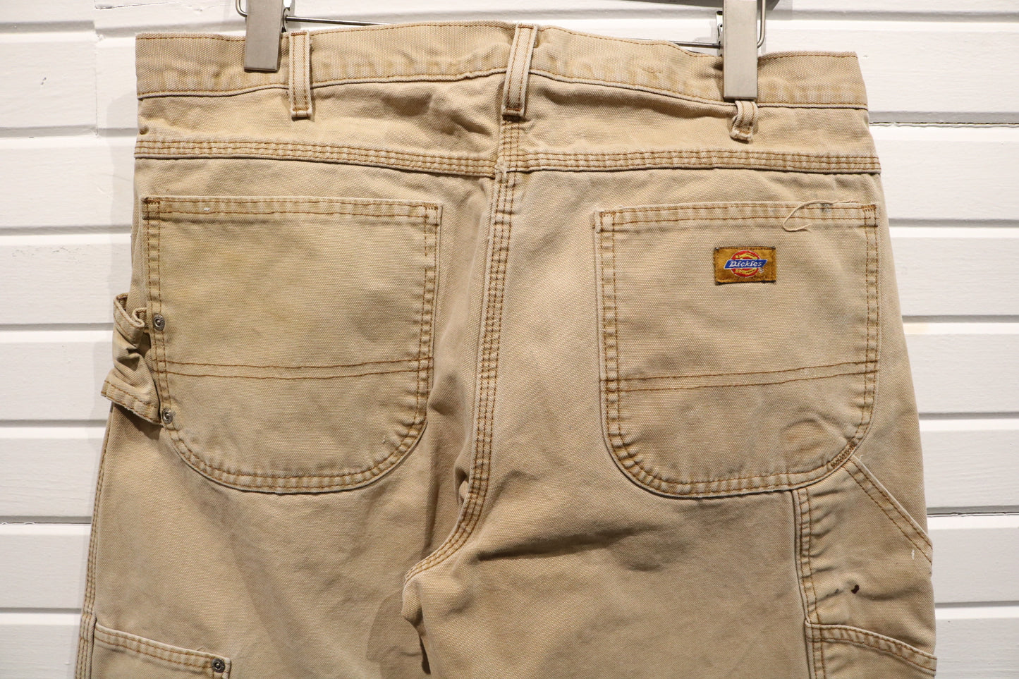 Dickies Carpenter Pants | Vintage Workwear Utility Relaxed Fit Trousers Paint Stained | Men's Classic Construction