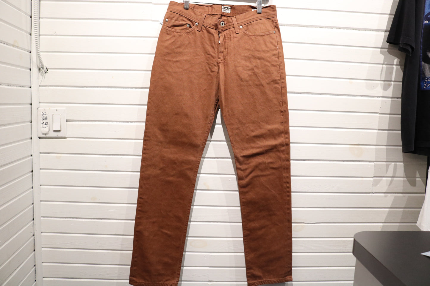 Naked-Famous Rust Selvedge Chino Pants | Vintage WeirdGuy Classic Workwear Trousers | Men's Cotton Straight Fit
