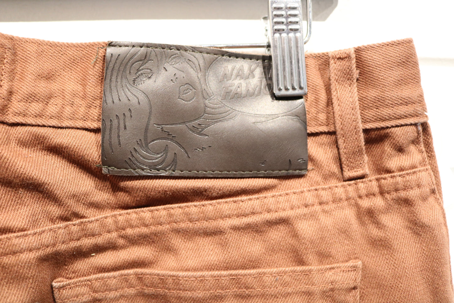 Naked-Famous Rust Selvedge Chino Pants | Vintage WeirdGuy Classic Workwear Trousers | Men's Cotton Straight Fit