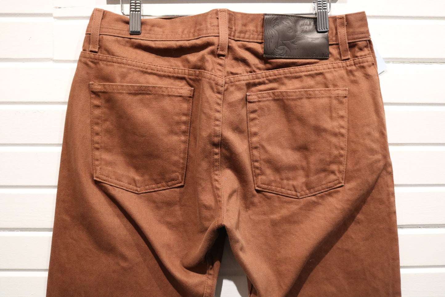 Naked-Famous Rust Selvedge Chino Pants | Vintage WeirdGuy Classic Workwear Trousers | Men's Cotton Straight Fit