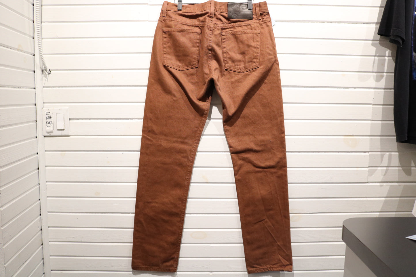 Naked-Famous Rust Selvedge Chino Pants | Vintage WeirdGuy Classic Workwear Trousers | Men's Cotton Straight Fit