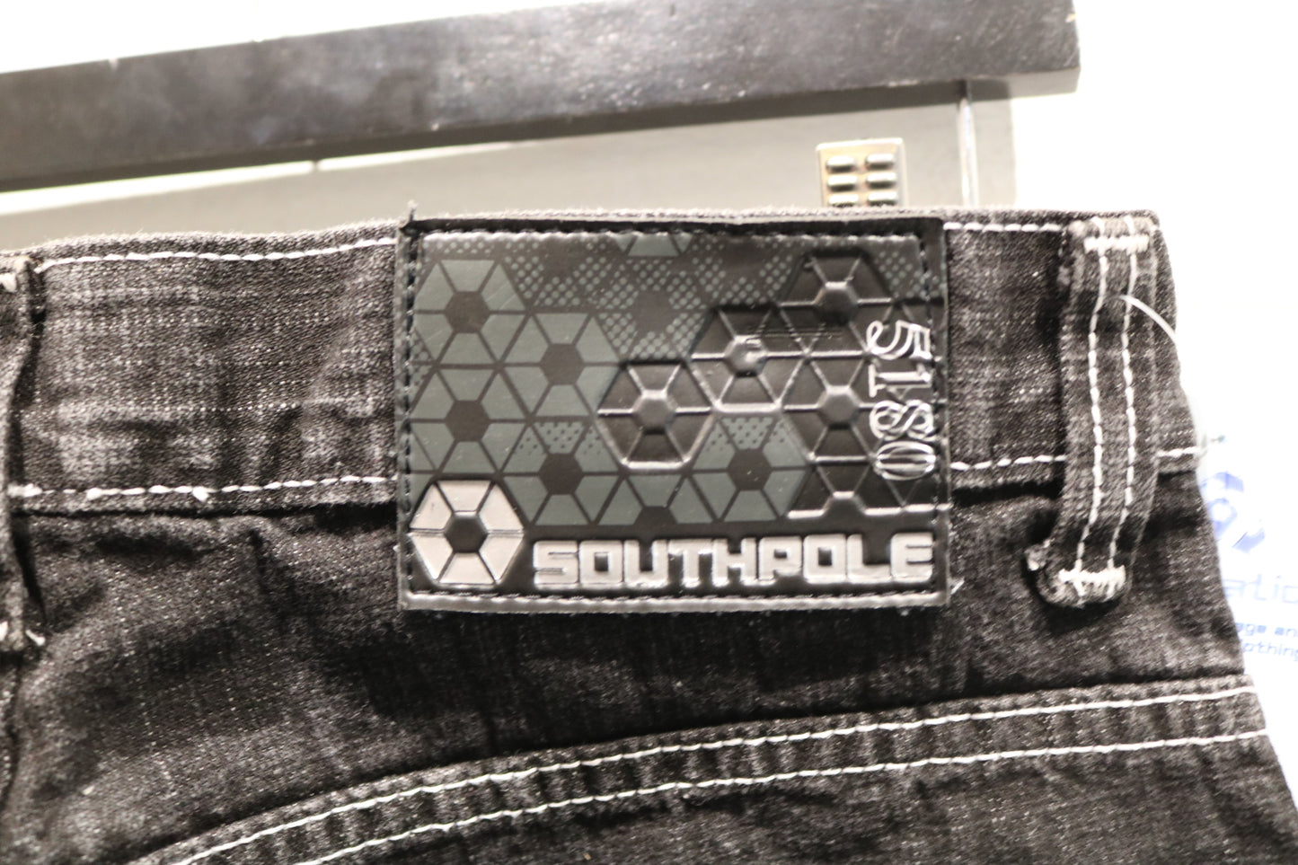Southpole Jeans | Vintage 2000s Distressed Black Denim Pants | Contrast Stitch Urban Style