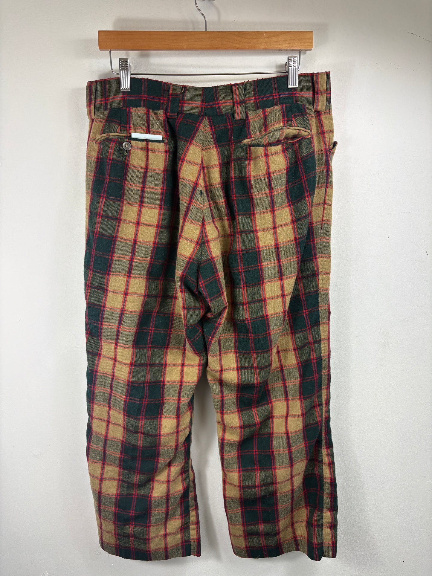 Plaid Wool Trousers | Vintage 1970s Talon Zipper Classic Straight-Leg Pants | Men's Statement Bottoms
