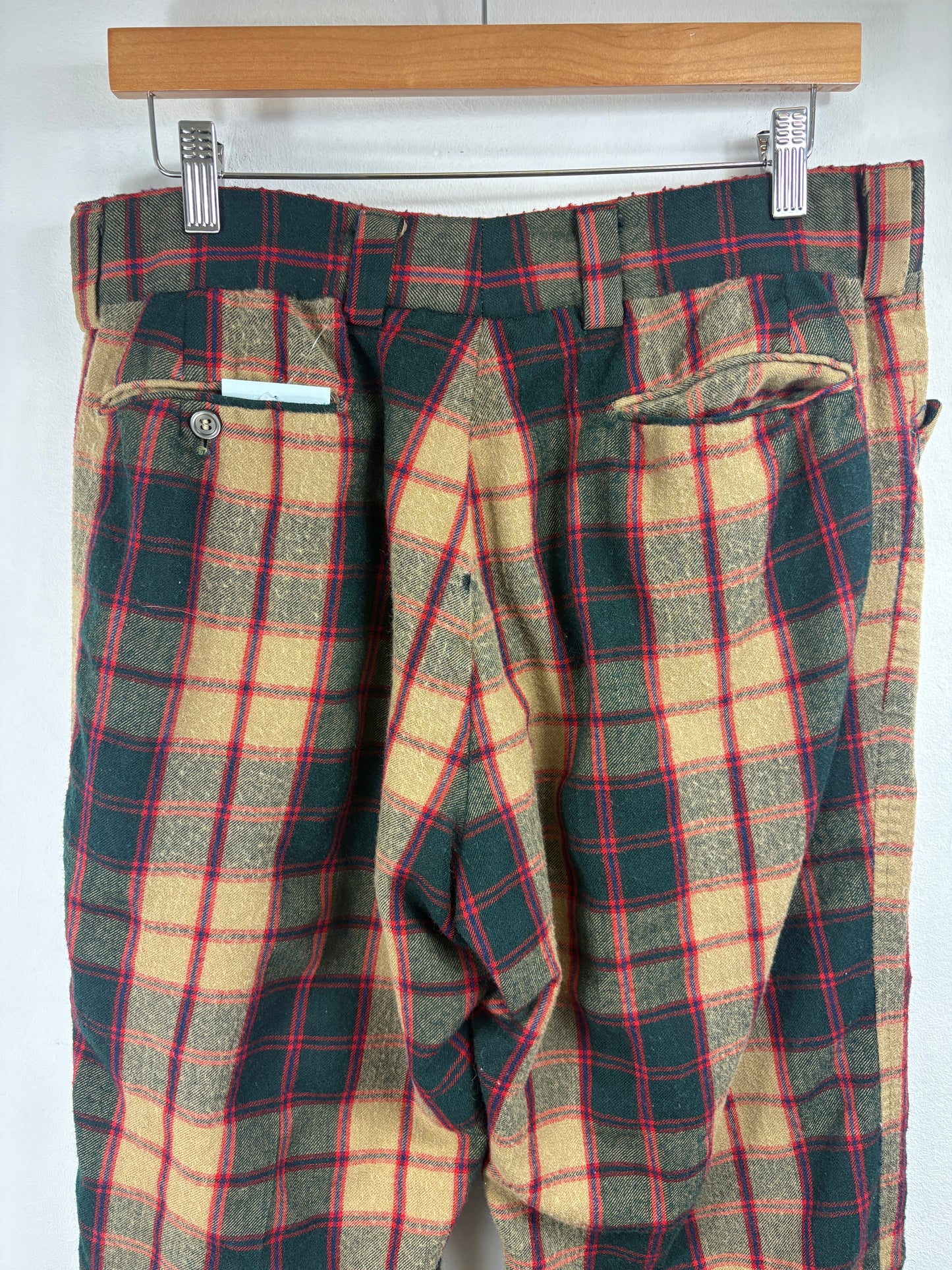 Plaid Wool Trousers | Vintage 1970s Talon Zipper Classic Straight-Leg Pants | Men's Statement Bottoms