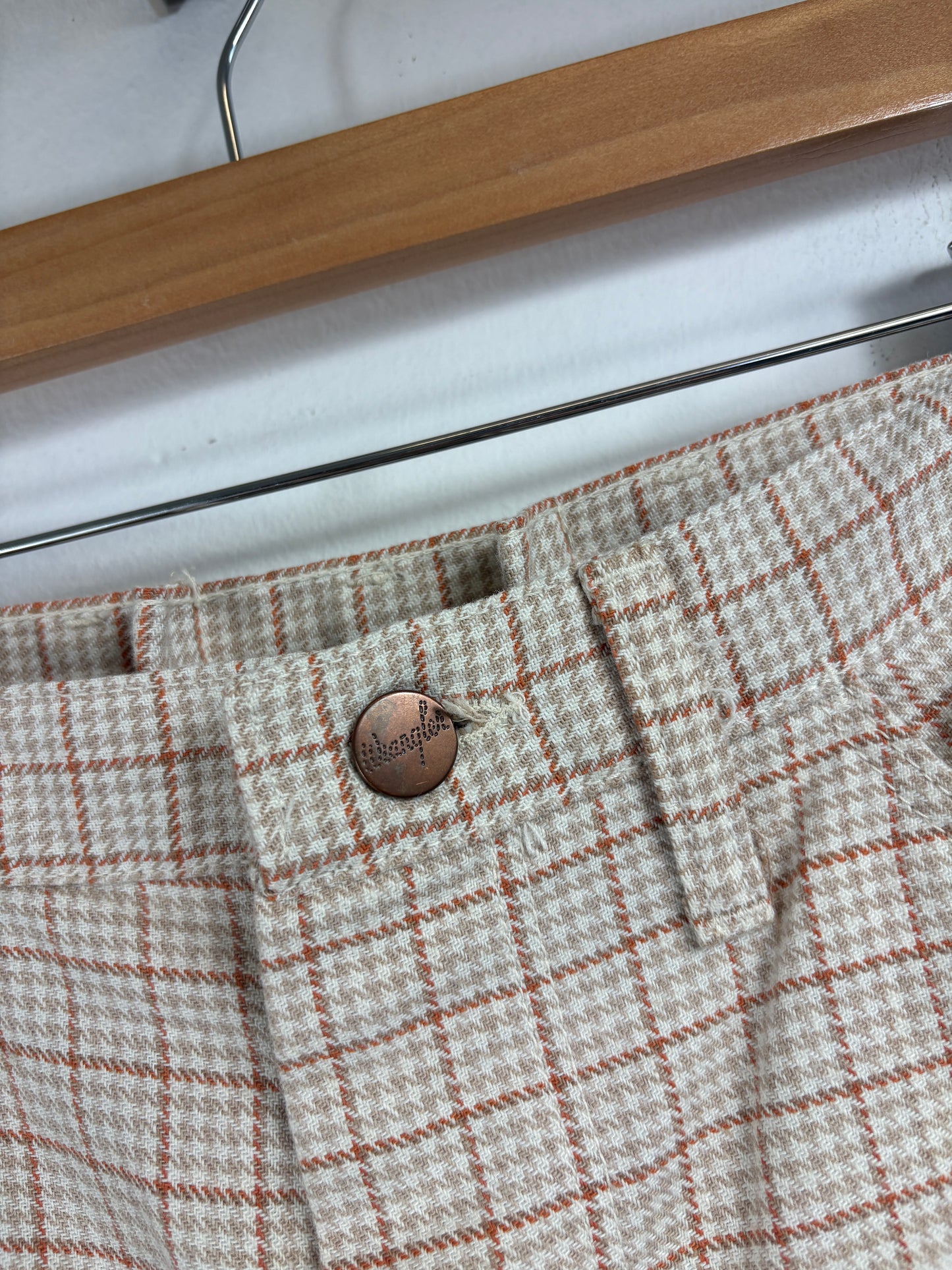 Wrangler Plaid Trousers | Vintage 1970s Wide Leg Checkered Dress Pants | Retro Patterned Menswear