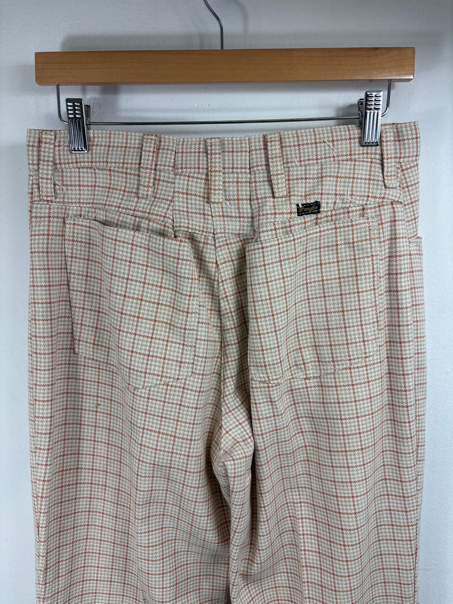 Wrangler Plaid Trousers | Vintage 1970s Wide Leg Checkered Dress Pants | Retro Patterned Menswear