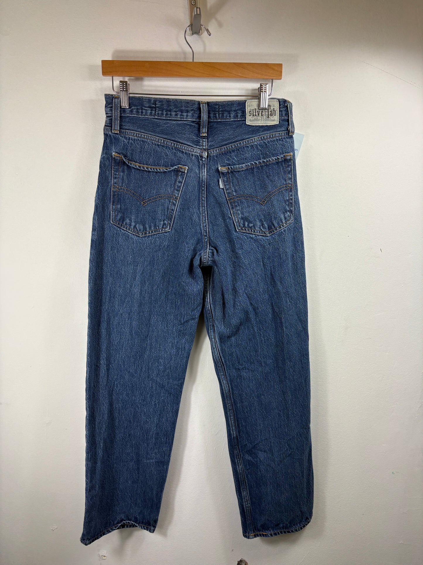 Levi-SilverTab Jeans | Vintage 1990s Relaxed Fit Denim Pants | Classic Blue Casual Wear