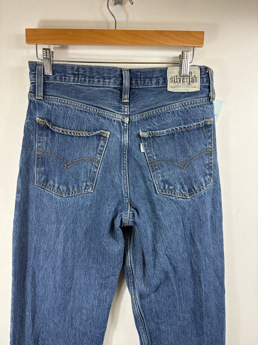 Levi-SilverTab Jeans | Vintage 1990s Relaxed Fit Denim Pants | Classic Blue Casual Wear
