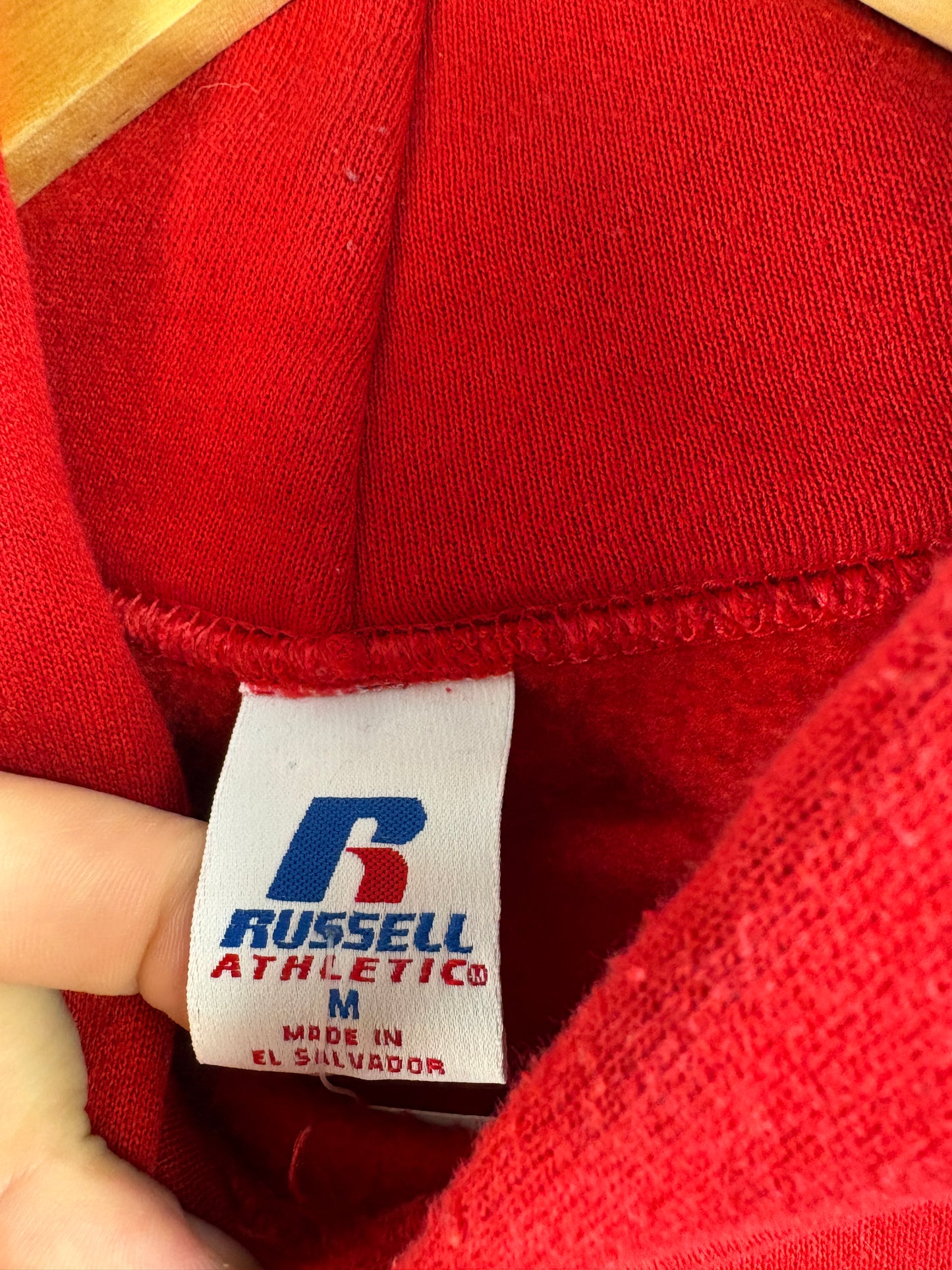 Orion Hoodie | Vintage 90s Red Pullover Sweatshirt | Collegiate Style Hooded Jumper