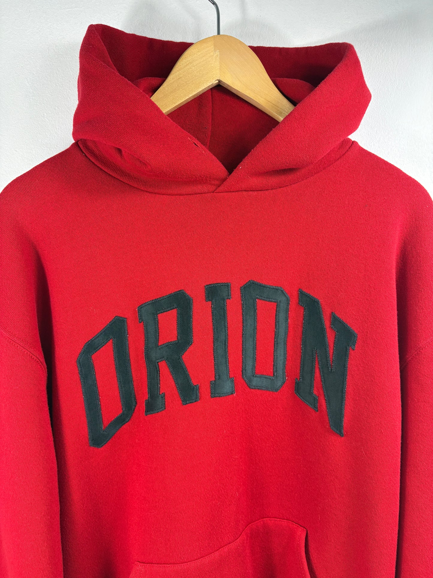 Orion Hoodie | Vintage 90s Red Pullover Sweatshirt | Collegiate Style Hooded Jumper