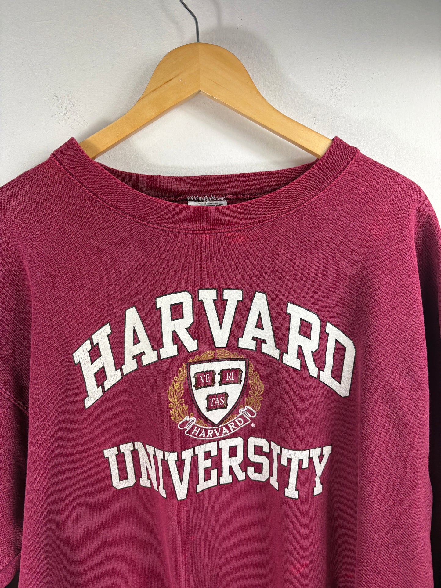 Harvard-University Crest Sweatshirt | Vintage 90s Collegiate Pullover Crewneck | Classic Maroon College Sweater