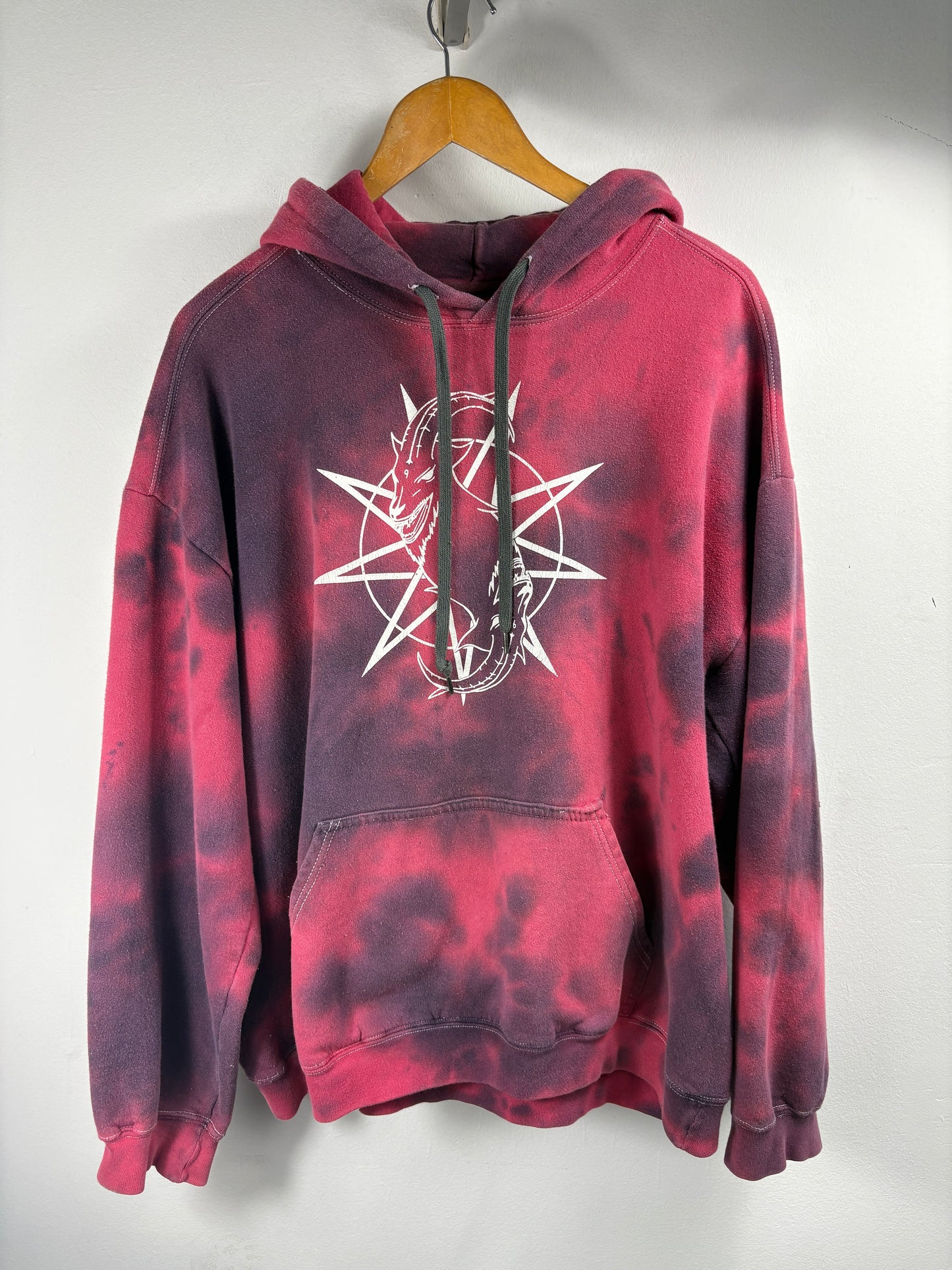 Slipknot Tie-Dye Hoodie | Vintage Band Graphic Sweatshirt | Distressed Red-Black Pullover