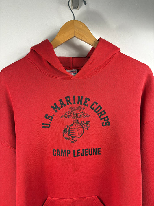 USMC Camp-Lejeune Hoodie | Vintage Military Pullover Sweatshirt | Marine Corps Fan Apparel