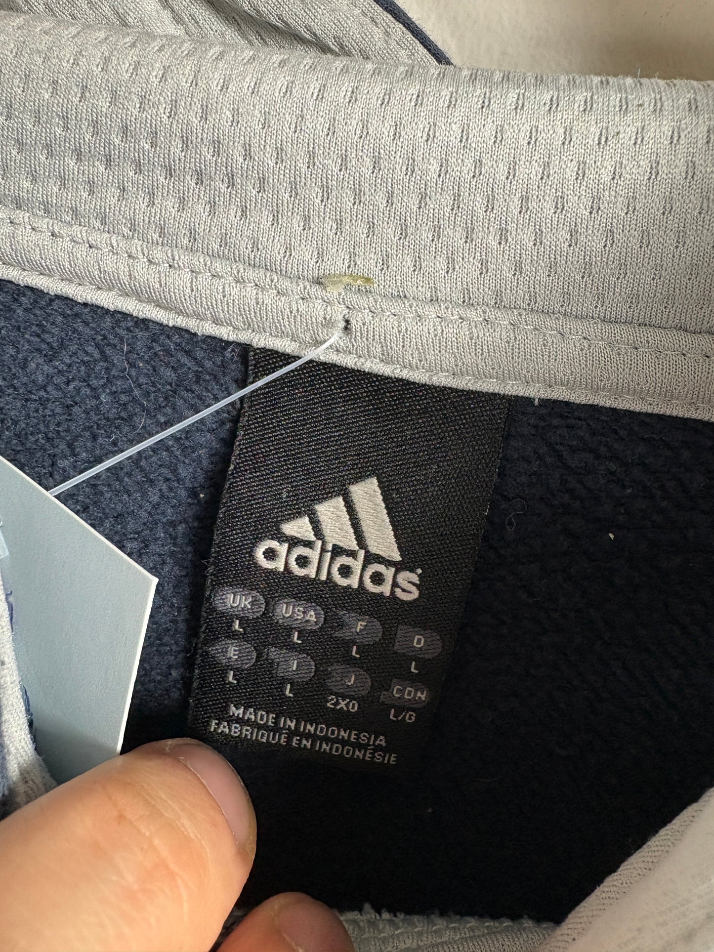 Adidas Hoodie | Vintage 2000s Three-Stripes Navy Sweatshirt | Classic Sports Pullover