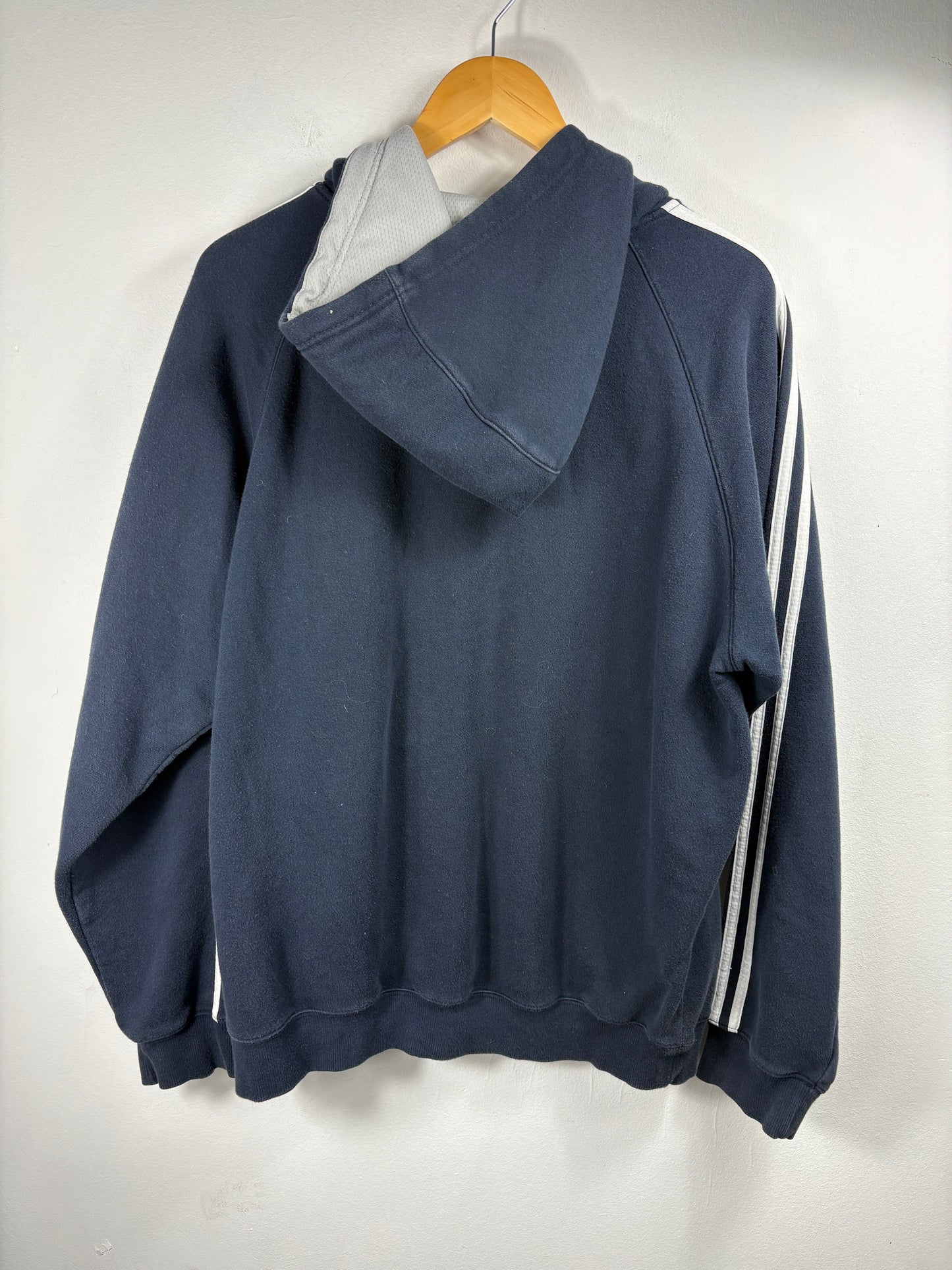 Adidas Hoodie | Vintage 2000s Three-Stripes Navy Sweatshirt | Classic Sports Pullover