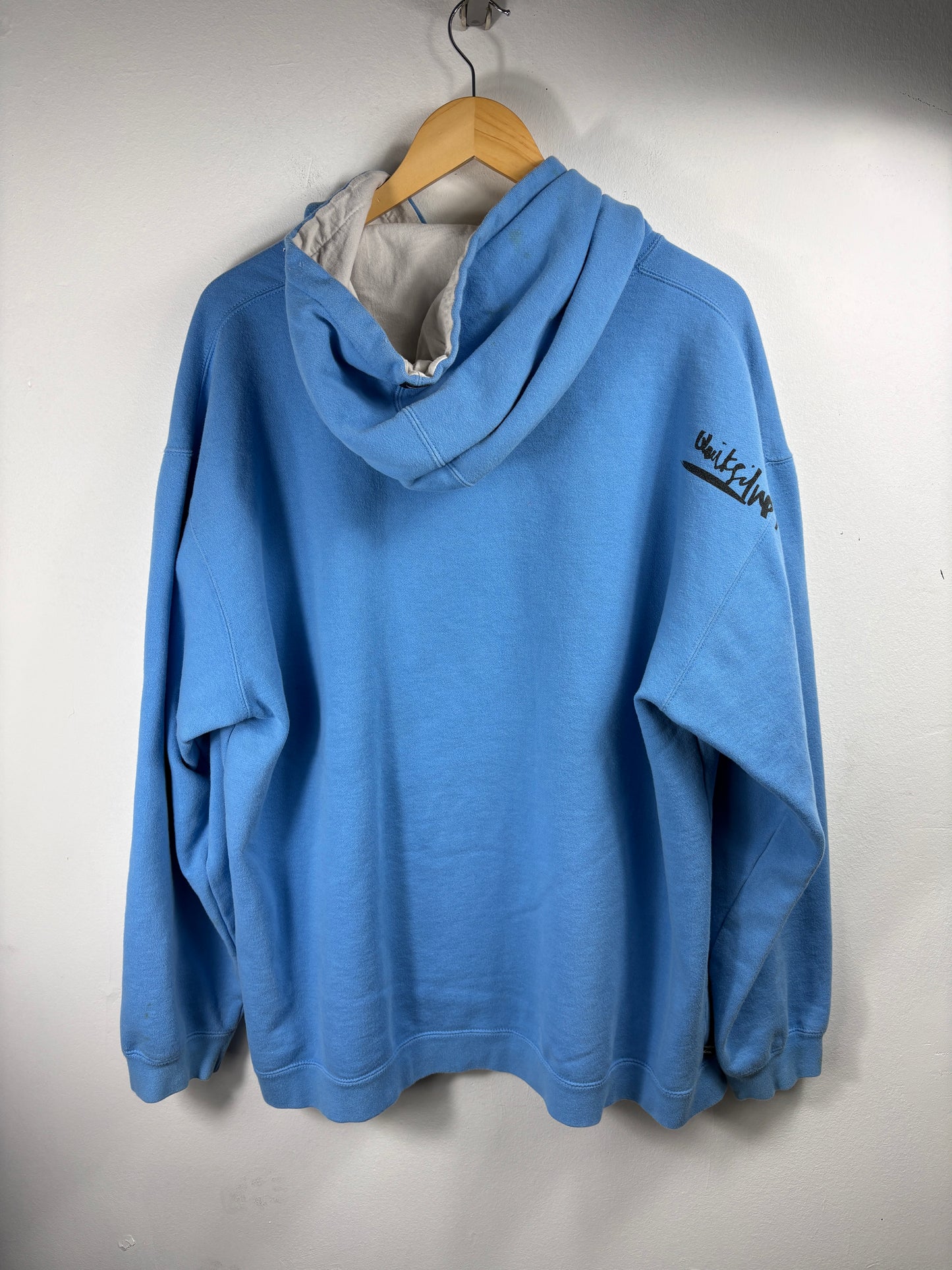 Quiksilver Hoodie Sweatshirt | Vintage 2000s Blue Surf Pullover | Classic Skate Beachwear
