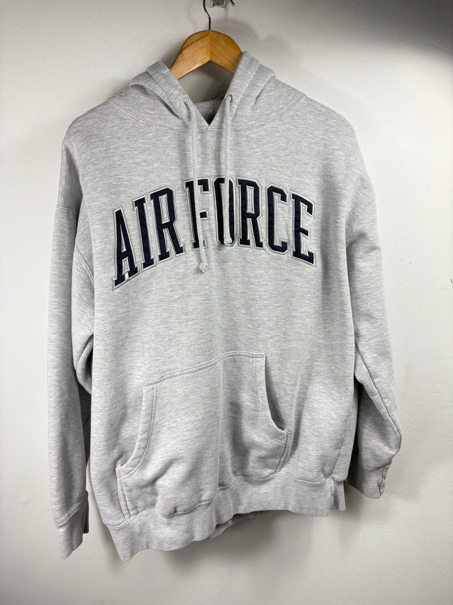 Air Force Hoodie Sweater | Vintage Collegiate Grey Pullover Sweatshirt | Classic Campus Style