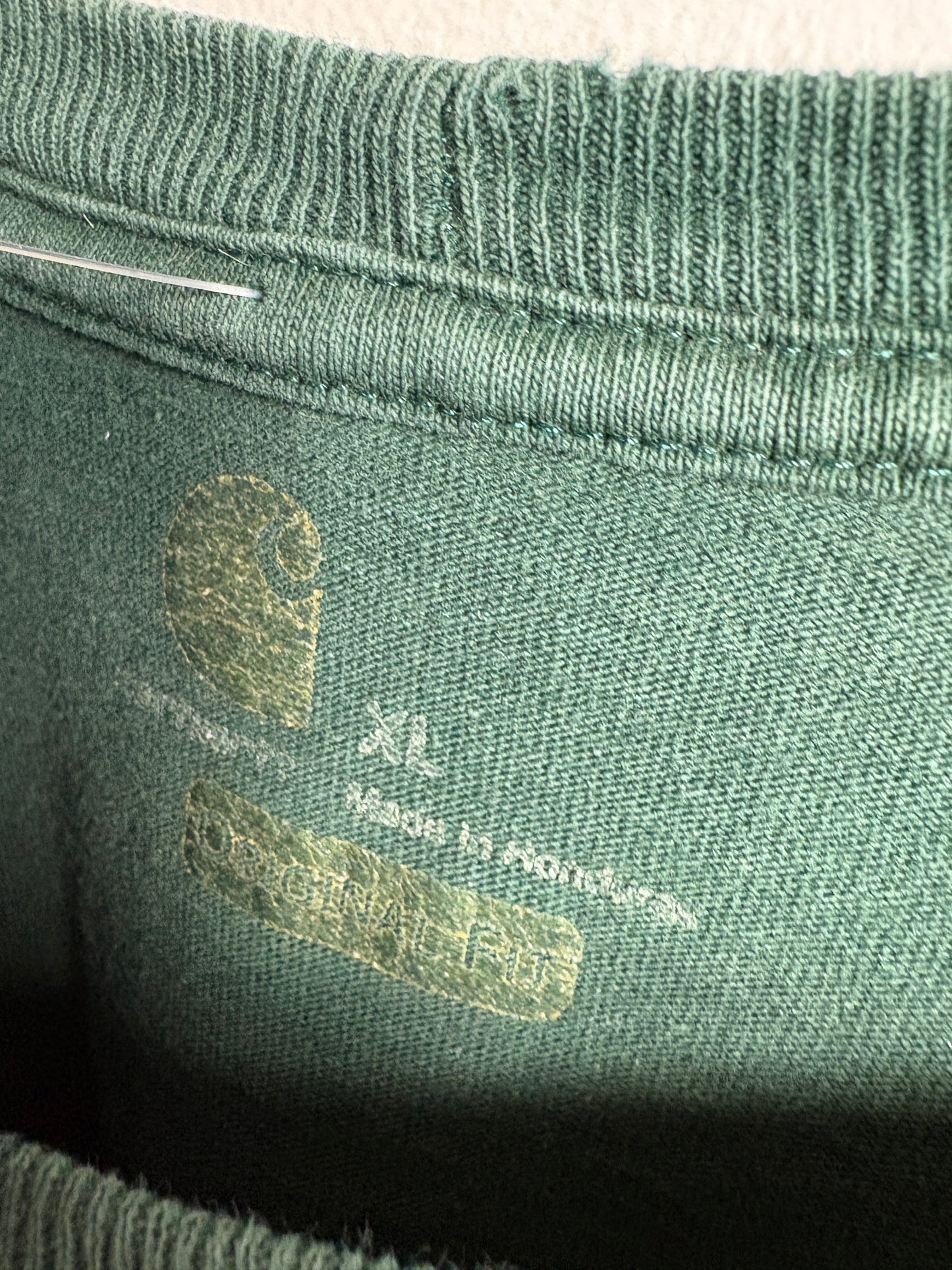 Carhartt T-Shirt | Vintage Work Short Sleeve Pocket Tee | Classic Faded Green Menswear