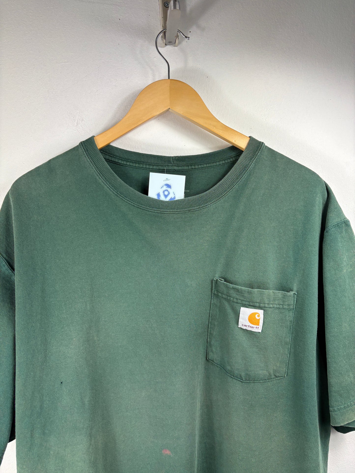 Carhartt T-Shirt | Vintage Work Short Sleeve Pocket Tee | Classic Faded Green Menswear